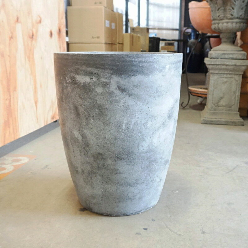 植木鉢 おしゃれ 大型 ファントムミドル (2色)＜ 12号 14号 36cm 42cm ファイバークレイ 軽い セメント ブラウン グレー 穴あり コンクリート 縦長 背の高い 丸い 軽量 プランター 鉢 鉢カバー 特大 室内 屋外 植え替え 鉢植え 園芸 観葉植物 多肉植物 塊根植物 サボテン 花