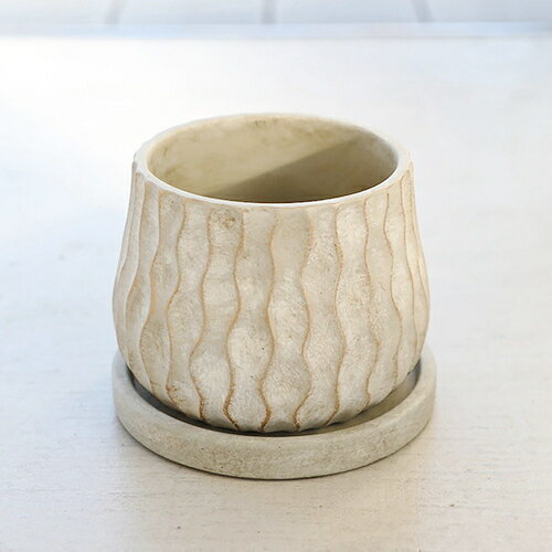 植木鉢 おしゃれ アンティーク マルテララウンドポットL＜ 胴部最大外径16cm 5号(4号用) 穴あり 受け皿..