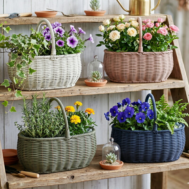 楽天市場】バスケット プラスチック（植木鉢・プランター