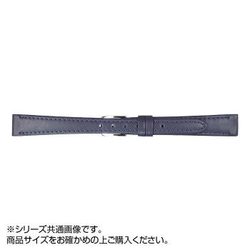 MIMOSA(ミモザ) 時計バンド Eカーフ 15mm ネイビー (美錠:銀) CE-N15
