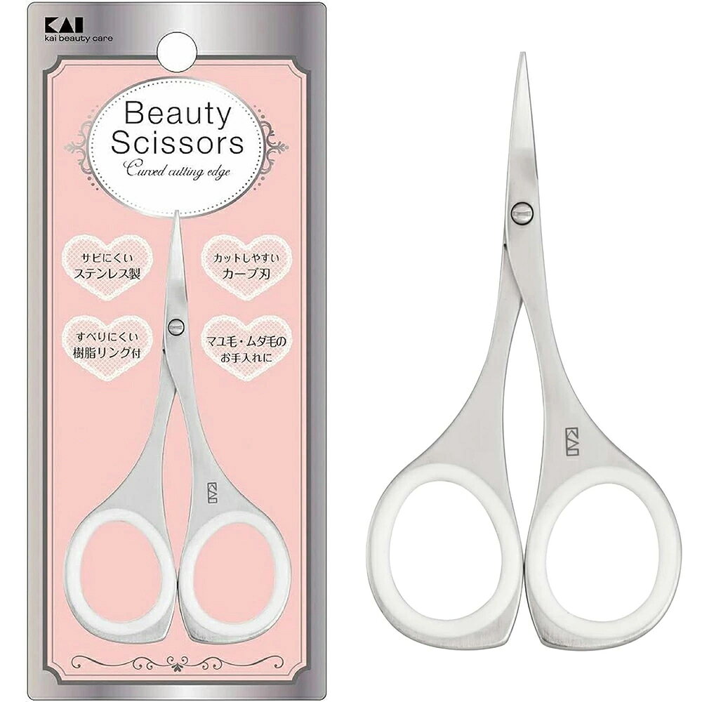 女性向けの指穴サイズで、すべりにくい樹脂リングを装着したオール金属の眉用ハサミです。 ・切りたい1本を狙えるスリム刃&カーブ刃。 ・サビにくいステンレス製。 【商品名】 貝印 オシャレハサミ 樹脂リング付 【サイズ】 本体サイズ:88×45×4mm 重量:19g 【サイズ】 本体：ステンレス刃物鋼 リング：エラストマー 【生産国】 中国 【お問い合わせ先】 貝印株式会社　お客様相談室 TEL : 0120-016-410 / 受付時間 9:00-12:00、13:00-17:00（土日祝を除く） 同商品と一緒に売れてます！関 連 商 品 貝印 クシ付きマユハサミ ピンク 右手用眉はさみ 眉ハサミ 眉 眉毛 眉用 貝印 クシ付マユハサミ DX ピンク 右手用眉はさみ 眉ハサミ クシ付き 右手 眉 眉毛 眉用 貝印 眉スキハサミ ホワイト眉はさみ 眉ハサミ スキばさみ すきばさみ 眉 眉毛 眉用 貝印 関孫六 クシ付きマユハサミ眉はさみ 眉ハサミ クシ付き 右手 眉 眉毛 眉用