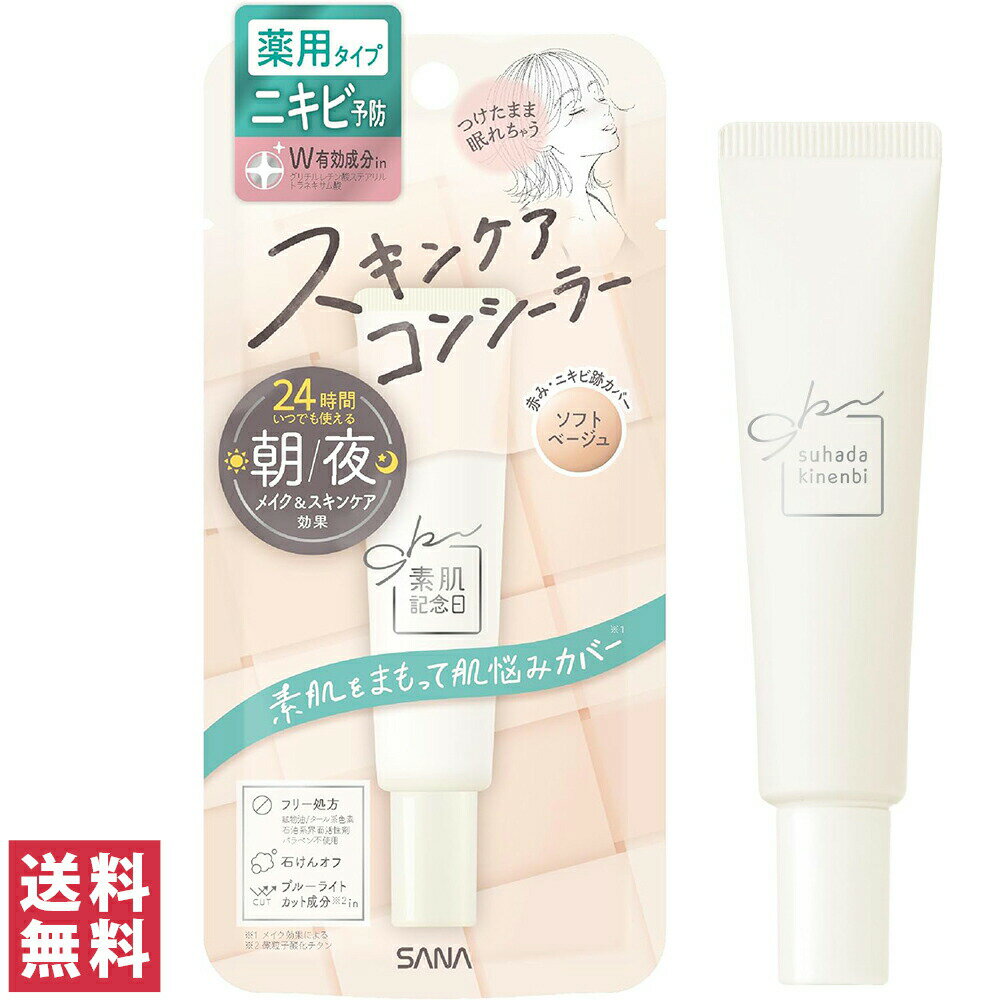 【送料無料(ゆうパケット)】サナ 素肌記念日 薬用　スキンケアコンシーラー コンシーラー ニキビ 肌荒れ にきび 美白 赤み ニキビ跡 フリー処方 石けんオフ スキンケア成分お泊り時に つけたまま寝れるコンシーラー