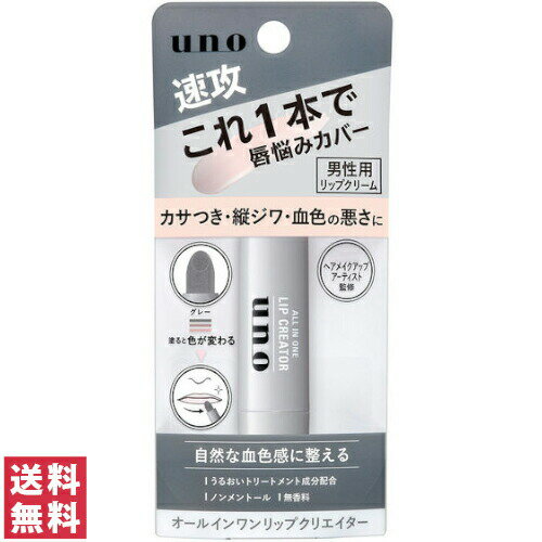 【送料無料(ゆうパケット)】ファイントゥデイ ウーノ uno オールインワンリップクリエイター 2g リップ リップクリーム リップスティック 男性 男性用 メンズ