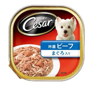 楽天にゃんともわんとも○【24個セット】マースジャパン　シーザー　吟選ビーフ＆まぐろ　100g×24個セット（総重量：2400g）　CE26 （ドッグフード/ペットフード/犬）