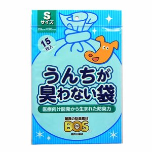 ○【メール便6個・ネコポス8個OK】クリロン化成　うんちが臭わない袋 ペット Sサイズ(20×30cm) 15枚入り