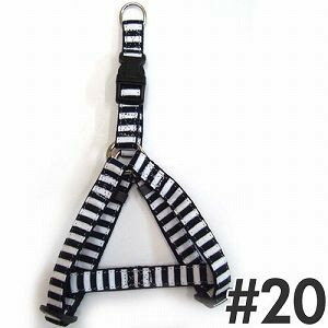 ○岡野製作所　ストライプハーネス　＃20(胴周り46〜58cm)　中型犬用　ネイビーホワイト