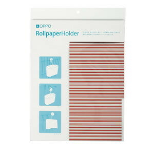 ○テラモト オッポ RollpaperHolder/ロールペーパーホルダー ブラウンストライプ「W」(ペット/犬/猫/ネコ/トイレ/国産/サークル/ドアノブ)