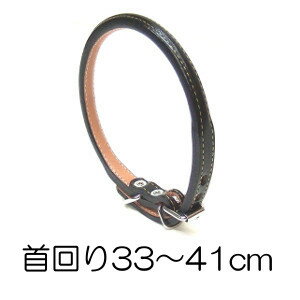 【ネコポス2個OK】○岡野製作所 ロール丸首輪 #4 ON-47 黒