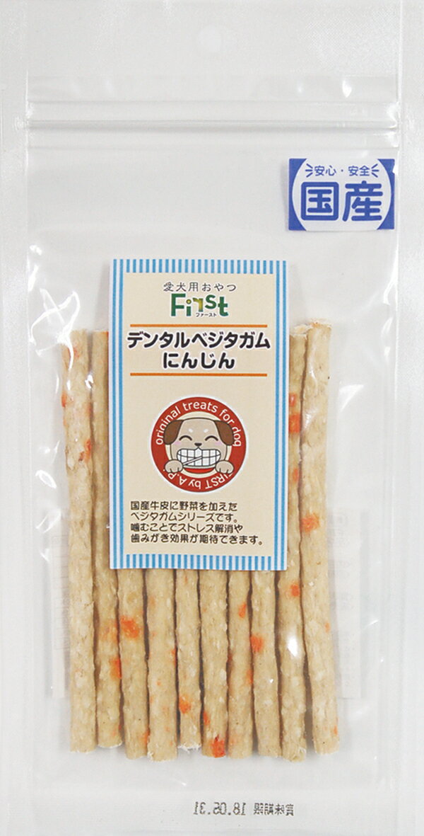 【ネコポス8個OK】［エースプロダクツ］First デンタルベジタガム にんじん 10本　犬おやつ