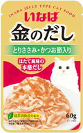 ○【メール便8個・ネコポス10個OK】【いなば　金のだし／とりささみ・かつお節入り／60g／IC-14】レトルトパウチ（ペットフード/ウェット/猫）