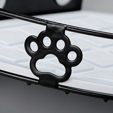 ○アニーコーラス グルメラック シングル ブラック「W」 食器や水飲みを置くのに便利!