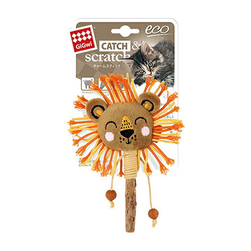 ○プラッツ　GiGwi　チャームスティック　ライオン　猫のおもちゃ