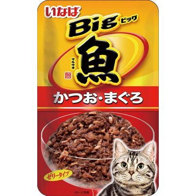 【メール便8個・ネコポス10個OK】いなば Bigマルウオ Big かつお・まぐろ パウチ 80g 猫用