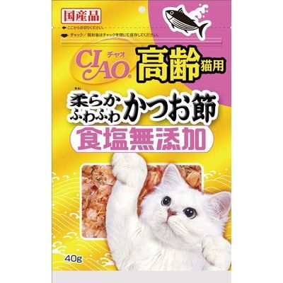 ○いなば　チャオ/CIAO 　高齢猫用柔らかふわふわかつお節　食塩無添加 　40g 　猫用