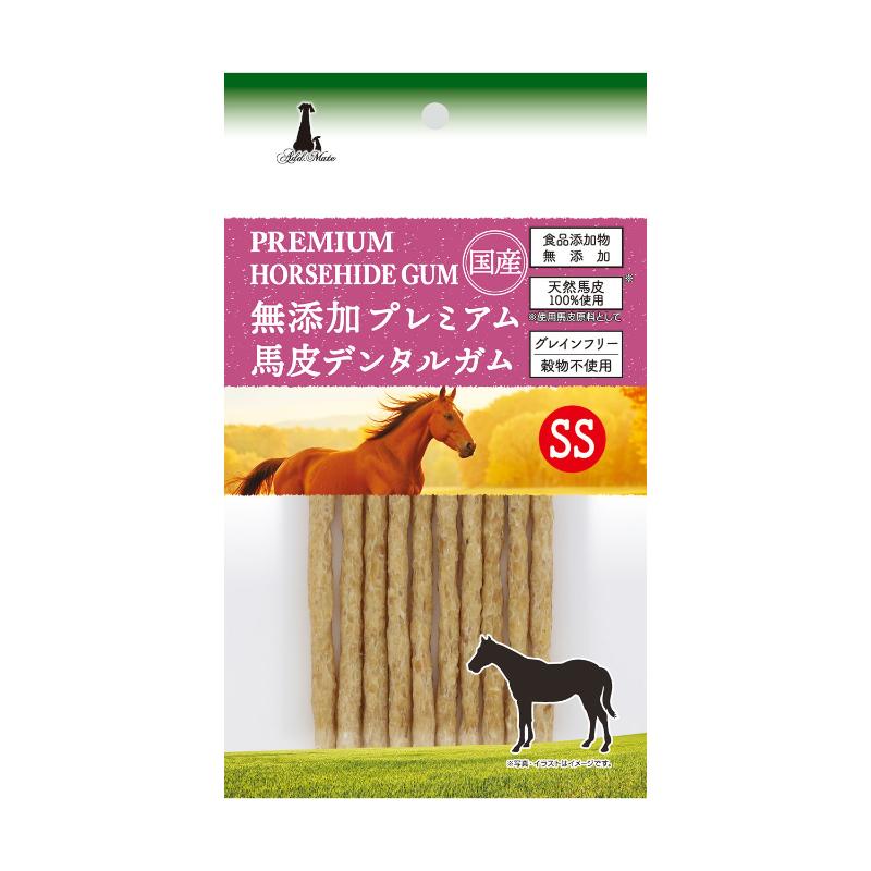 ・天然馬皮を100％使用*したデンタルガムです。(*使用馬皮原料として) ・噛むことで馬皮のコラーゲン繊維が歯垢を絡めて落とします。 ・グレインフリーで穀物アレルギー配慮。 ・食品添加物 完全無添加