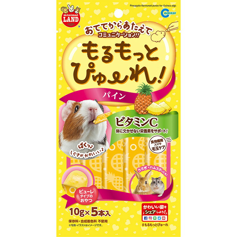 Foods - ○【メール便6個・ネコポス8個OK】[マルカン] もるもっとぴゅーれ パイン 10g×5本入　小動物用おやつ