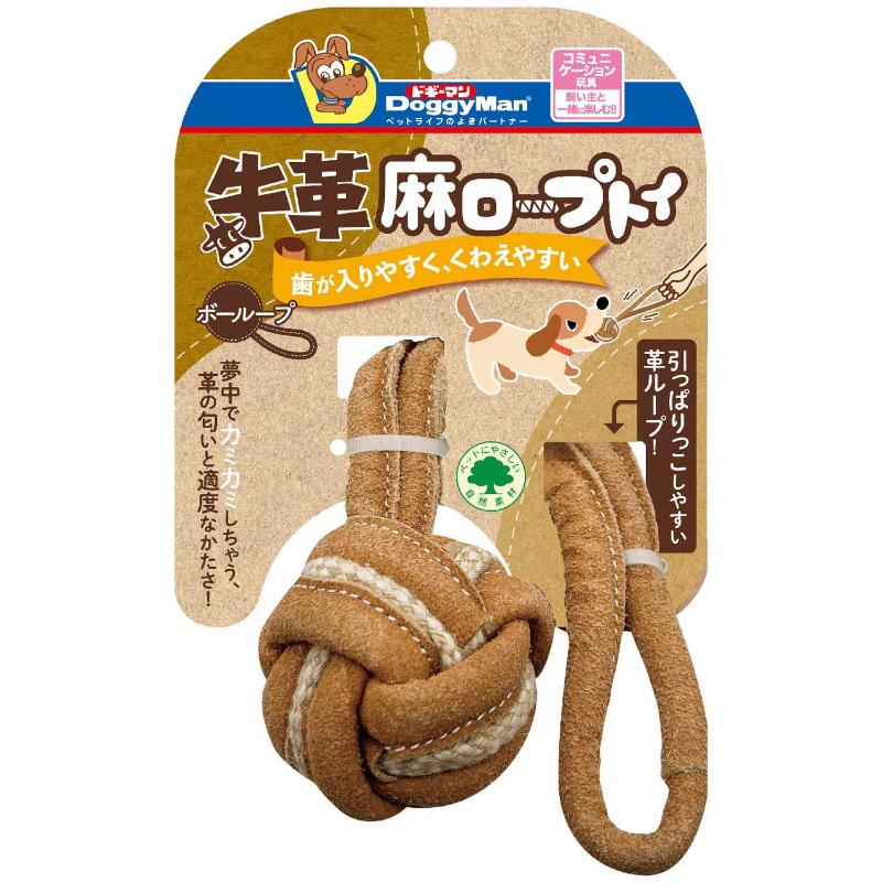 樂天商城 - ○［ドギーマンハヤシ］牛革麻ロープトイ ボーループ　犬おもちゃ