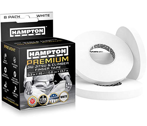 Hampton Adams （8パック）ホワイトフィンガーテープ-アスレチックテープ0.3 x 45フィート-ロッククライミング BJJ柔術