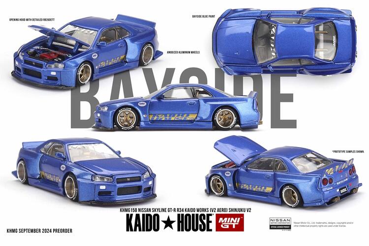 MINI GT 1/64 Nissan スカイライン GT-R R34 Kaido Works (V2 エアロ) SHINJUKU V2(右ハンドル) KHMG...