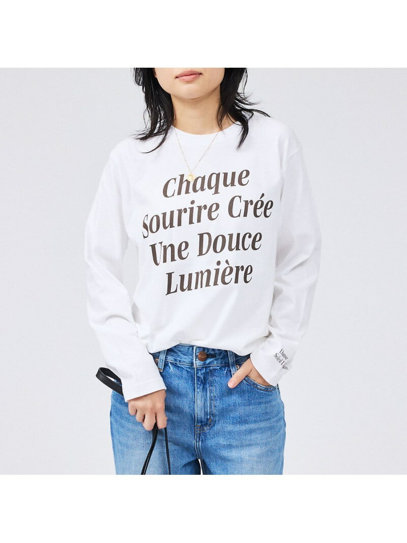 ロゴロングスリーブTシャツ【予約】 Rouge vif la cle ルージュ・ヴィフ ラクレ トップス カットソー・Tシャツ ホワイト グレー【先行予約】*【送料無料】[Rakuten Fashion]