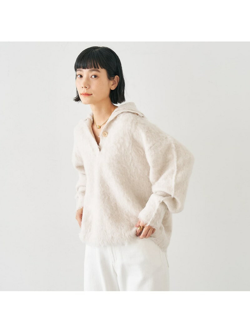 ヘアリースキッパープルオーバー【予約】 collex コレックス トップス ニット ブルー ホワイト【先行予約】*【送料無料】[Rakuten Fashion]