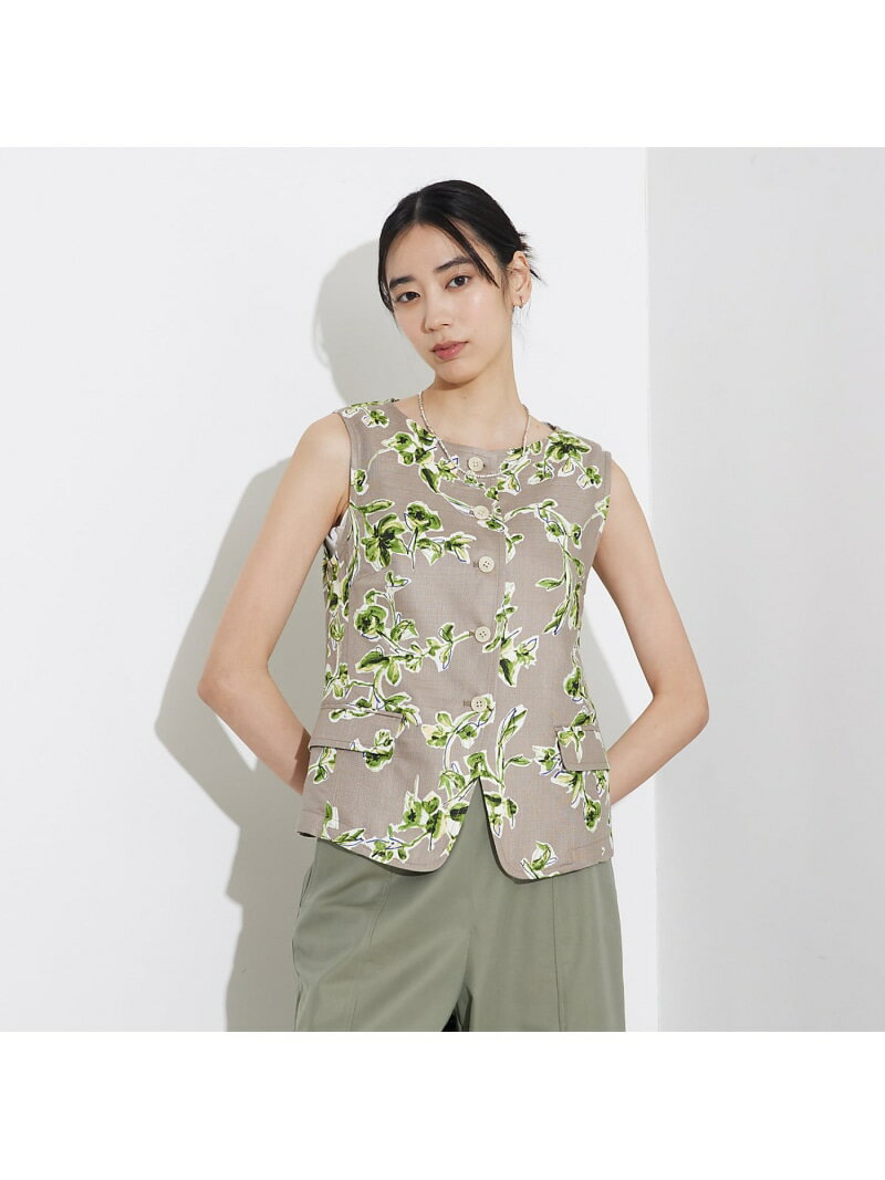 【SALE／20%OFF】ブッチャーフラワーノースリーブ qualite カリテ トップス キャミソール ブラウン【RBA_E】【送料無料】[Rakuten Fashion]