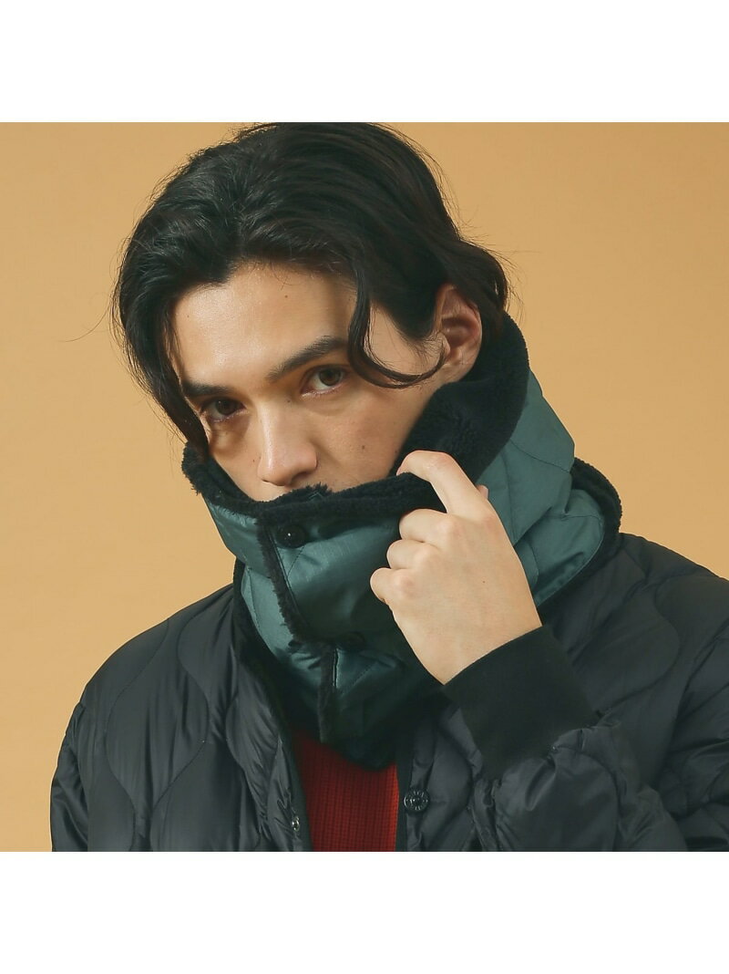 【TAION /タイオン】リバーシブル ダウンネックウォーマー/DOWN NEC ABAHOUSE LASTWORD アバハウス ファッション雑貨 マフラー・ストール・ネックウォーマー グリーン ブラック ベージュ カーキグリーン ホワイト[Rakuten Fashion]