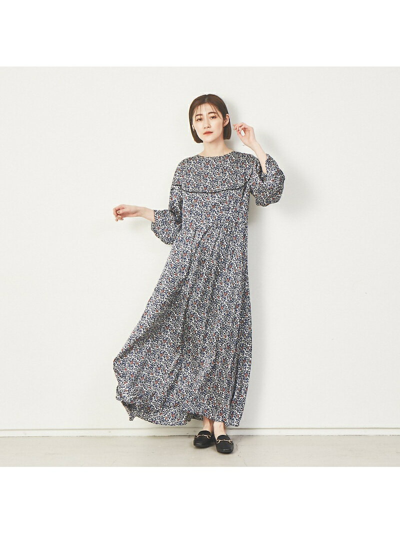 【SALE／30%OFF】【MARGAUX】プリントワンピース qualite カリテ ワンピース・ドレス シャツワンピース ネイビー【RBA_E】【送料無料】[Rakuten Fashion]