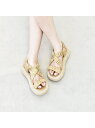 【SALE/60%OFF】【LAROUTE】シャーリングベルトサンダル Au BANNISTER オゥ・バニスター シューズ・靴 サンダル ネイビー ピンク ホ...