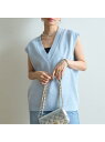 【SALE/20%OFF】モールニット片畔ベスト Rouge vif la cle ルージュ・ヴィフ ラクレ トップス その他のトップス ブルー ブラック ホワ...