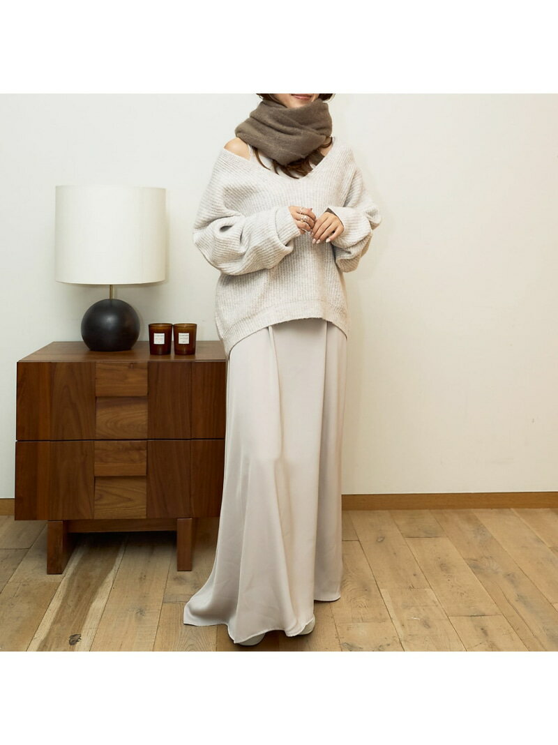 【SALE／30%OFF】【一部店舗限定】【2点セット】Vネックニット*キャミワンピセット Rouge vif la cle ルージュ・ヴィフ ラクレ ワンピース・ドレス シャツワンピース ホワイト グレー【RBA_E】【送料無料】[Rakuten Fashion]