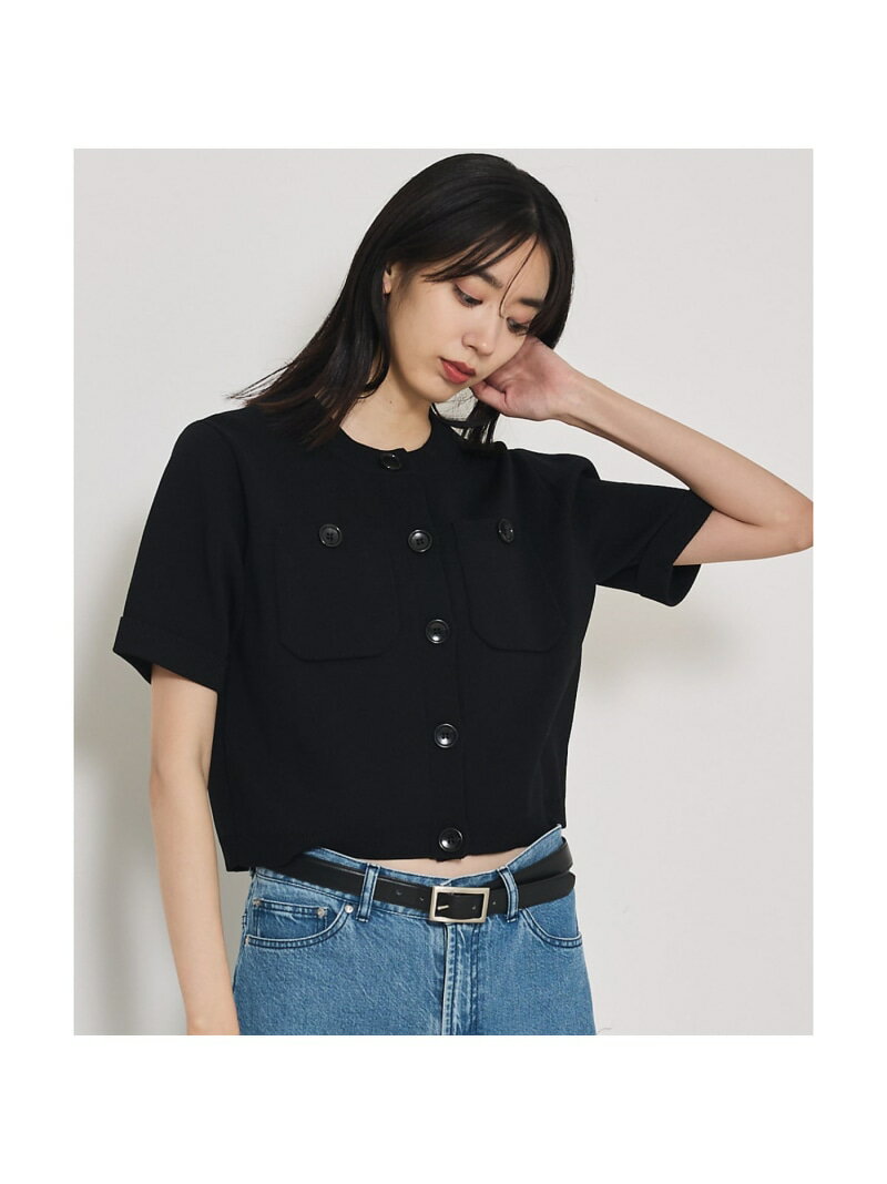 ショートスリーブカーデ qualite カリテ トップス カーディガン ブラック ブラウン ブルー【送料無料】[Rakuten Fashion]のサムネイル