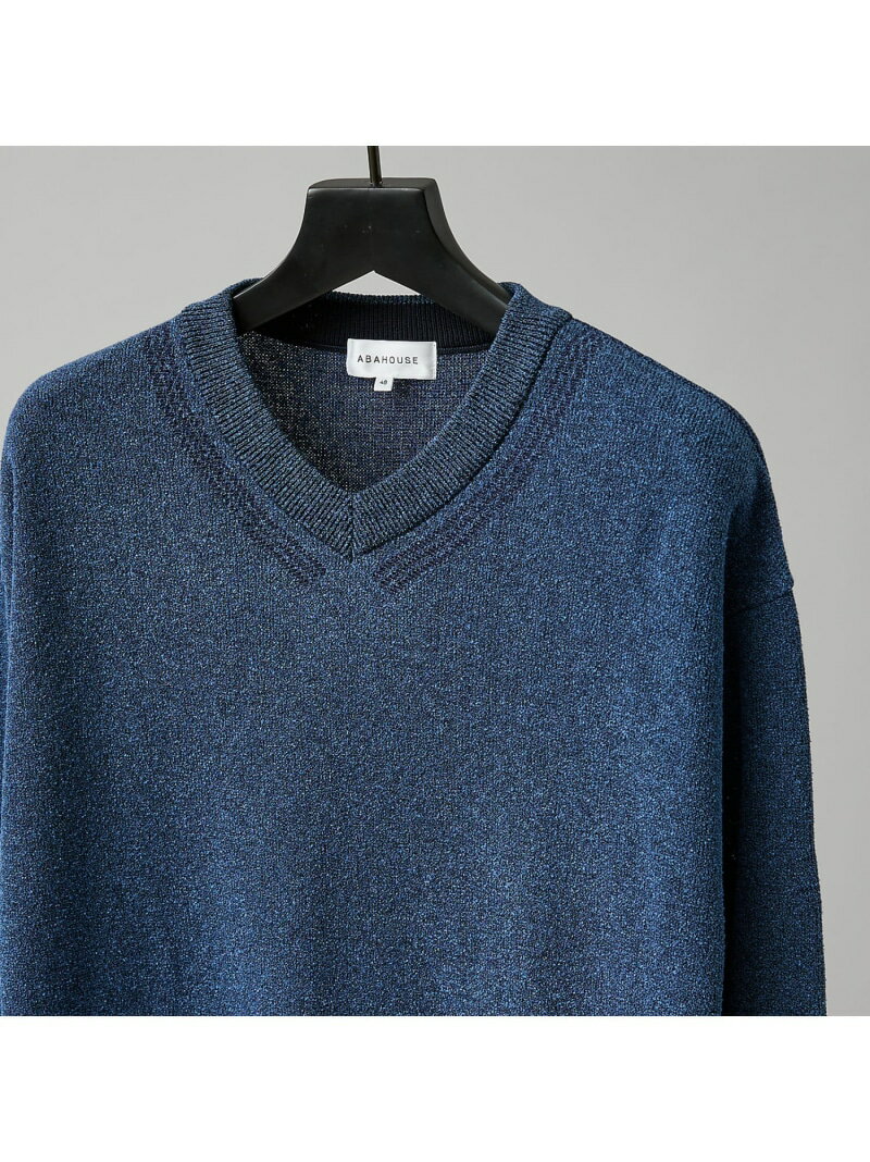 WOOL MIX ブークレーVネックニット ABAHOUSE LASTWORD アバハウス トップス ニット グレー ブルー ブラック【送料無料】[Rakuten Fashion]
