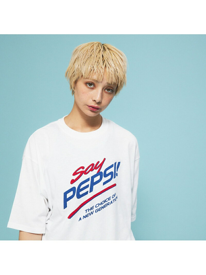 【DISCUS ATHLETIC*PEPSI】ペプシコラボ / オーバーサイズ ABAHOUSE LASTWORD アバハウス トップス カットソー・Tシャツ ホワイト グレー[Rakuten Fashion]