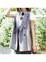 【セットアップ対応】リネンライクベスト abahouse mavie アバハウス マヴィ トップス その他のトップス ブラウン ブラック【送料無料】[Rakut...