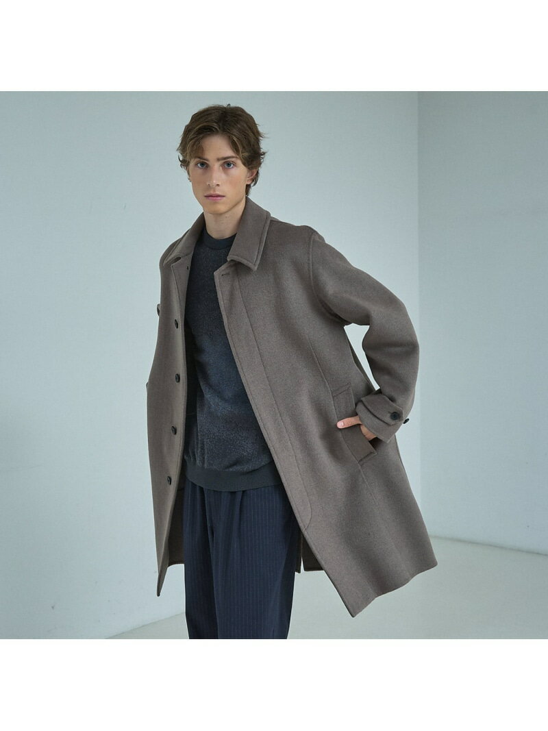 【ON/OFF兼用】ウールモッサ バルカラーコート / ステンカラー【予約】 ABAHOUSE LASTWORD アバハウス ジャケット・アウター ステンカラーコート ネイビー グレー【先行予約】*【送料無料】[Rakuten Fashion]