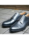 【防水撥水】外羽根 レザーストレートチップシューズ alfredoBANNISTER アルフレッド・バニスター シューズ・靴 その他のシューズ・靴 ブラック【送...