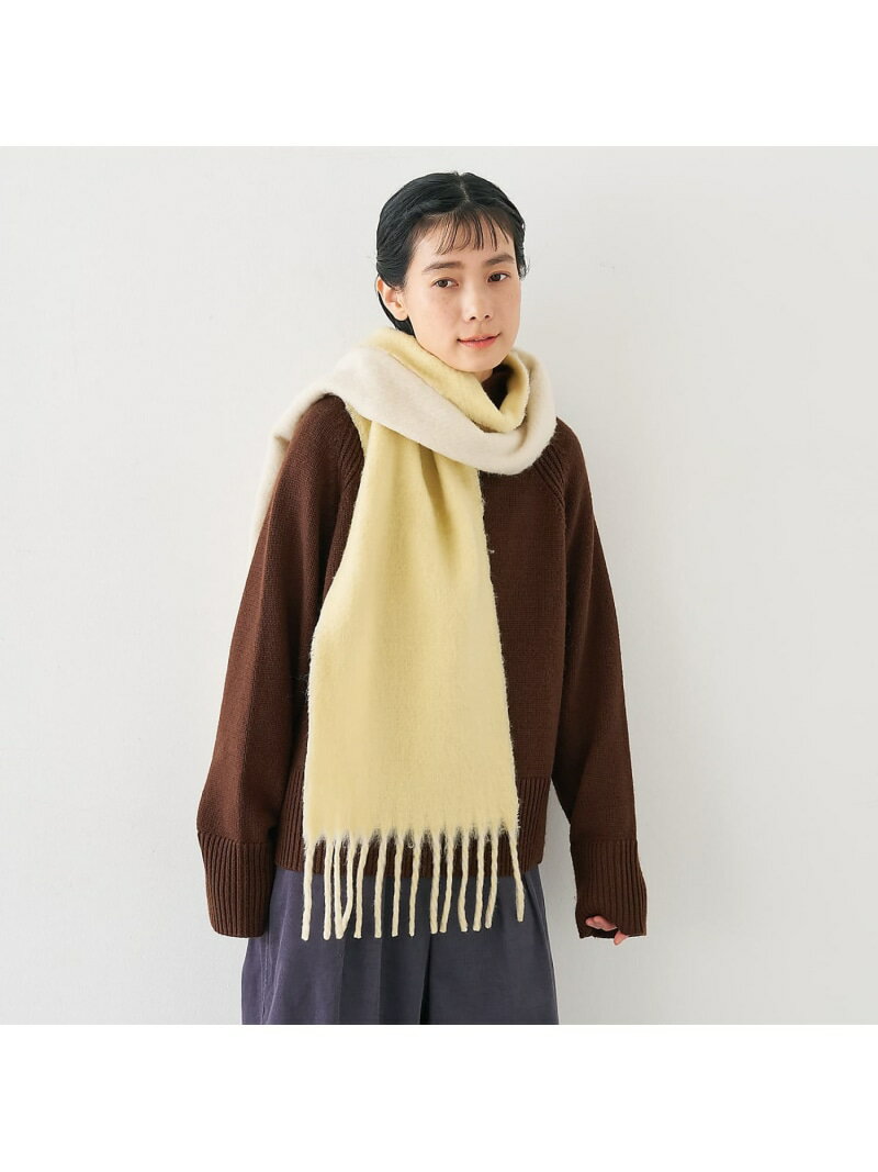 ソフトブークレーリバーシブルマフラー【予約】 collex コレックス ファッション雑貨 マフラー・ストール・ネックウォーマー ネイビー イエロー【先行予約】*【送料無料】[Rakuten Fashion]