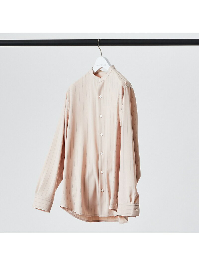 バンドカラー ストライプシャツ ABAHOUSE LASTWORD アバハウス トップス シャツ・ブラウス ベージュ グリーン ホワイト【送料無料】[Rakuten Fashion]