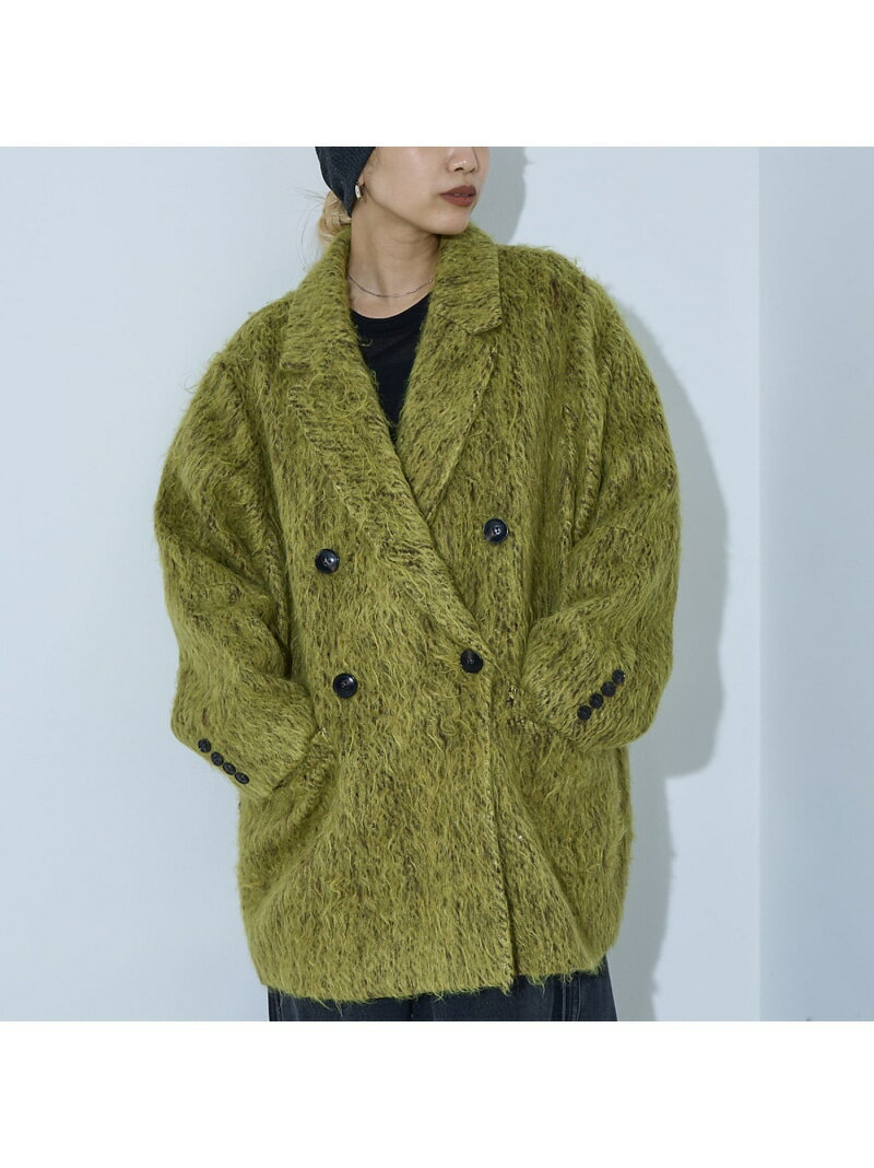 シャギー ジャケット コート / ジャコット【予約】 NOMINE ノミネ ジャケット・アウター チェスターコート ブルー イエロー ブラウン【先行予約】*【送料無料】[Rakuten Fashion]