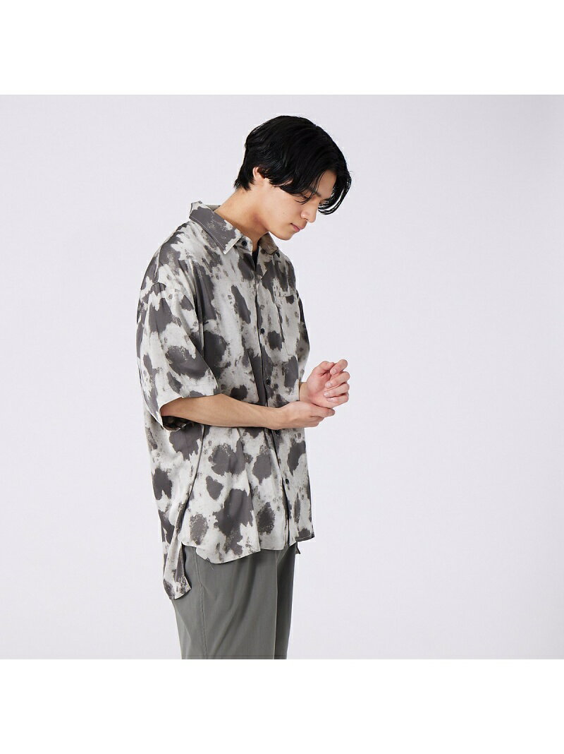 総柄プリント ビッグシルエット とろみシャツ ABAHOUSE LASTWORD アバハウス トップス シャツ・ブラウス レッド【送料無料】[Rakuten F...