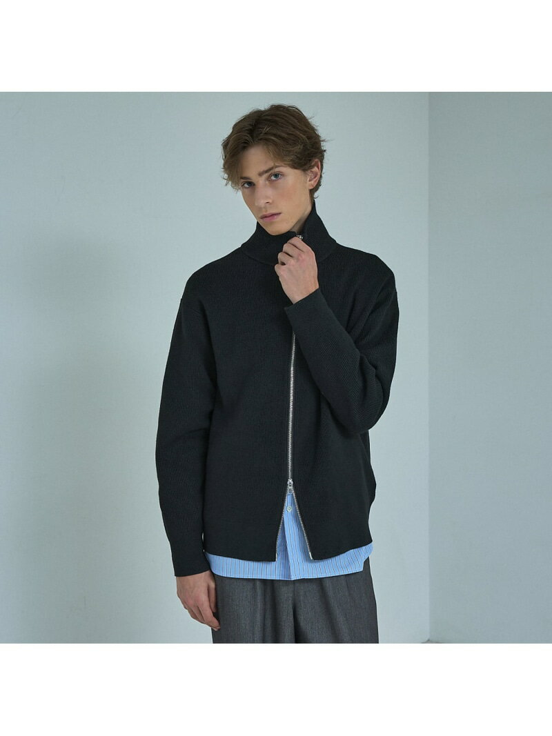 12ゲージ 畦編み ドライバーズニット / ダブルジップ【予約】 ABAHOUSE LASTWORD アバハウス トップス ニット ブラック グレー【先行予約】*【送料無料】[Rakuten Fashion]