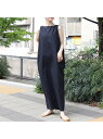麻混ノースリーブタックワンピース Rouge vif la cle ルージュ・ヴィフ ラクレ ワンピース・ドレス シャツワンピース ブラック グレー【送料無料】...