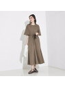 【SALE/50%OFF】ケープワンピ qualite カリテ ワンピース・ドレス シャツワンピース カーキグリーン ブルー【RBA_E】【送料無料】[Raku...