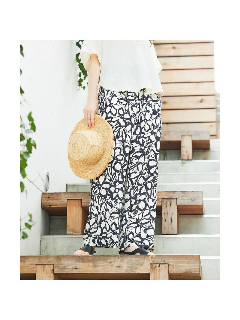 リネンライクペインティングプリントパンツ qualite カリテ パンツ その他のパンツ【送料無料】[Rakuten Fashion]のサムネイル