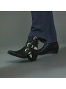 ハイヒール バックルストラップ カスタム サイドジップ ブーツ 5351POUR LES HOMMES ゴーサンゴーイチプールオム シューズ・靴 ブーツ ブラッ...
