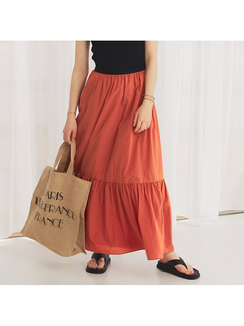 【SALE／30%OFF】【セットアップ対応】ギャザーティアードスカート Rouge vif la cle ルージュ・ヴィフ ラクレ スカート ロング・マキシスカート グレー オレンジ【RBA_E】【送料無料】[Rakuten Fashion]
