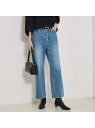 【e*qualite】フレアークロップドデニム qualite カリテ パンツ ジーンズ・デニムパンツ グレー ブルー【送料無料】[Rakuten Fashio...