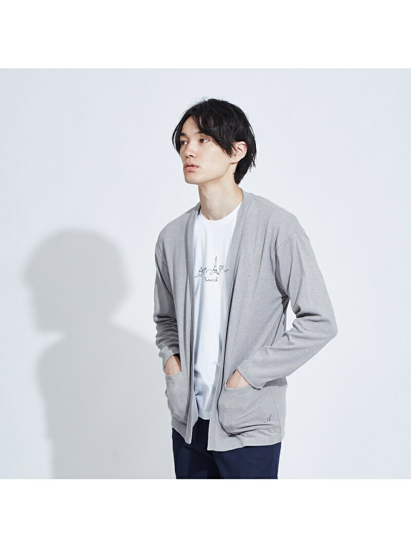 [Rakuten Fashion]【展開店舗限定】ストレッチフライス ボタンレスカーディガン ABAHOUSE LASTWORD アバハウス ニット カーディガン ブルー ブラック グレー ベージュ【送料無料】