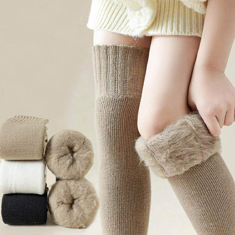 ニーハイソックス キッズ 女の子 黒 ブラック 2足入/2-10歳向け/足丈12-21cm 制服 学生 子供 無地 靴下 小学生 キッズ 入学式 卒業式 通学 発表会 幼稚園 冬 暖かい 保温 ソックス 長靴下 保育園 膝上靴下 かわいい 長持ち シンプル 送料無料 2